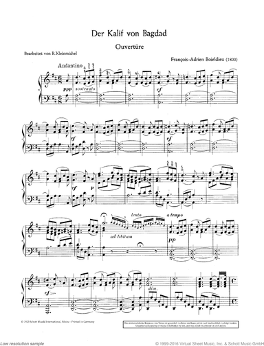 The Caliph of Baghdad, Overture to the Comic Opera