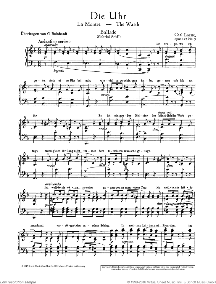 Die Uhr, Op. 123/3