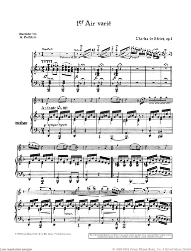 Air varie in D minor, Op. 1