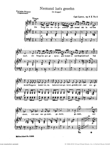 Niemand hat's gesehn, Op. 9 X No. 4