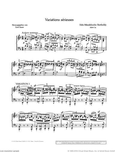 Variations serieuses, Op. 54