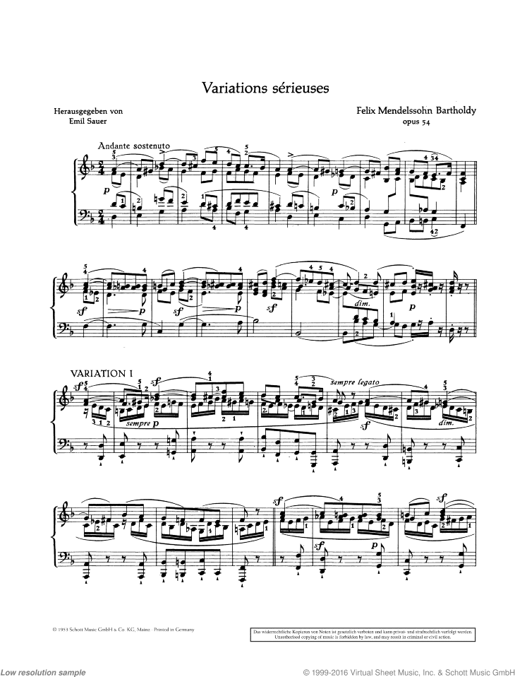 Variations serieuses, Op. 54