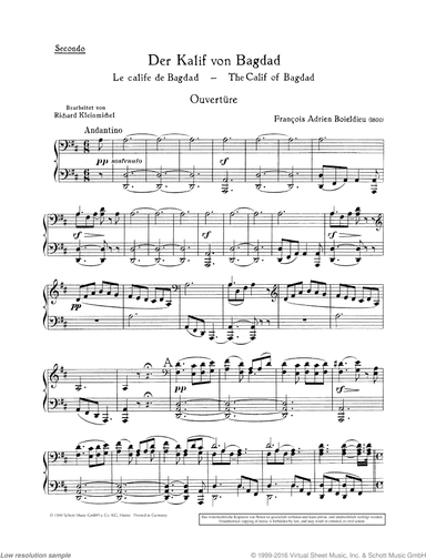 The Caliph of Baghdad, Overture to the Comic Opera