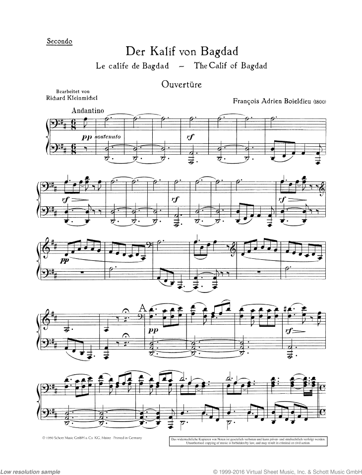 The Caliph of Baghdad, Overture to the Comic Opera