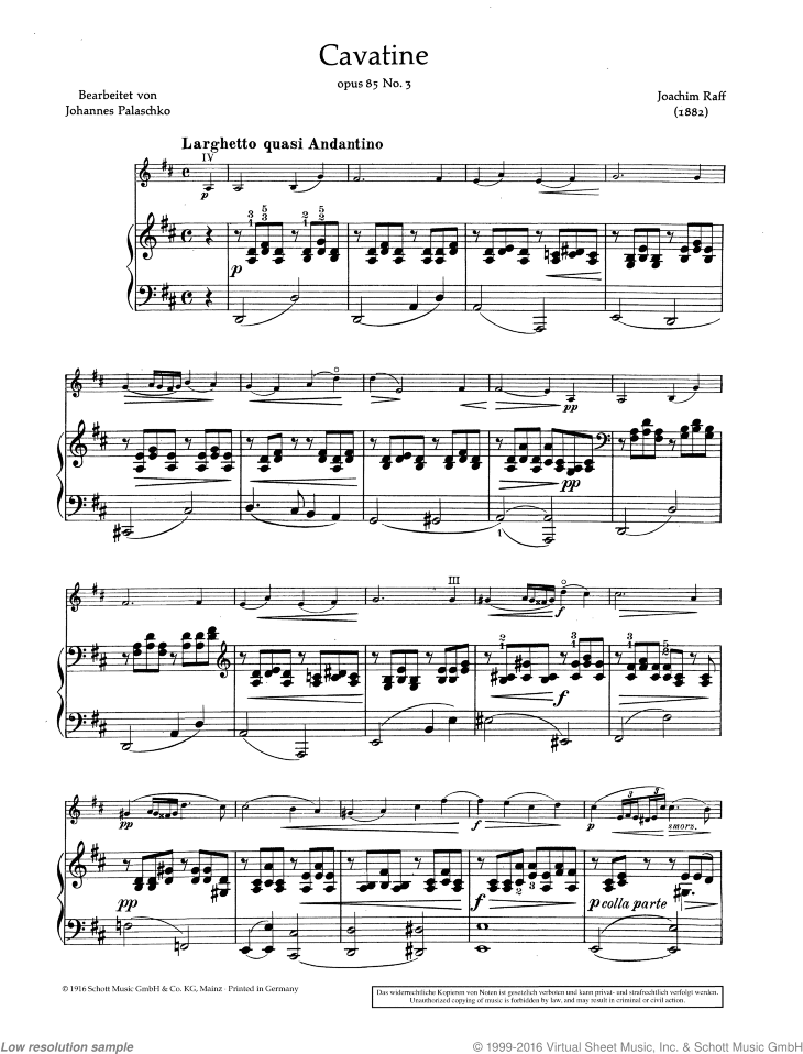 Cavatine, Op. 85/3