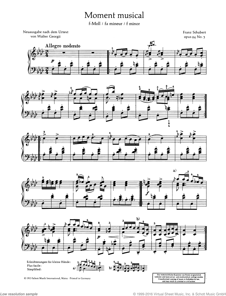 Moment musical, Op. 94 D 780, No. 3 F minor