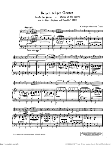 Reigen seliger Geister / Wiegenlied (attributed to Mozart), K. 350