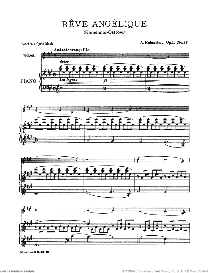 Reve angelique, Op. 10/22