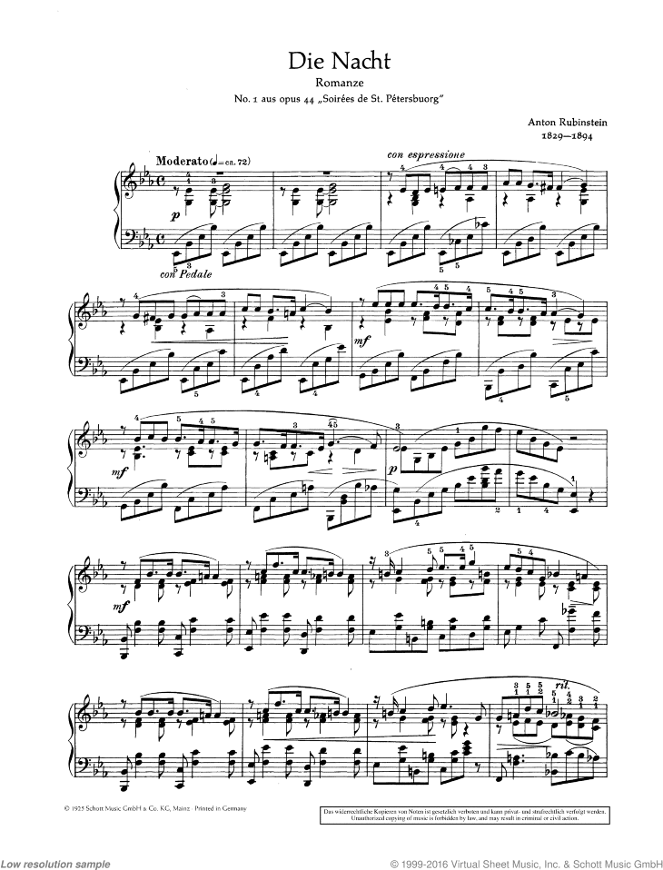 Romance in E-flat major, Op. 44/1, The Night