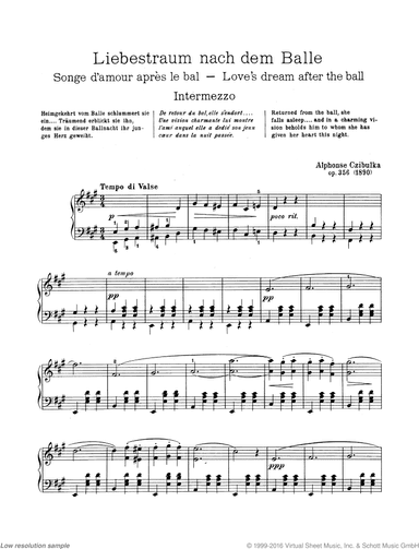 Liebestraum nach dem Balle, Op. 356, Intermezzo