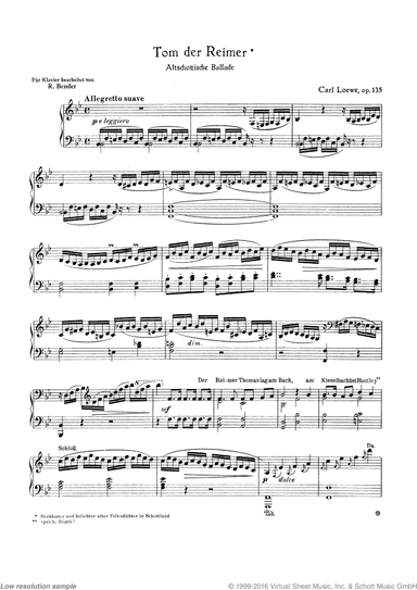 Tom der Reimer, Op. 135, Scottish ballad