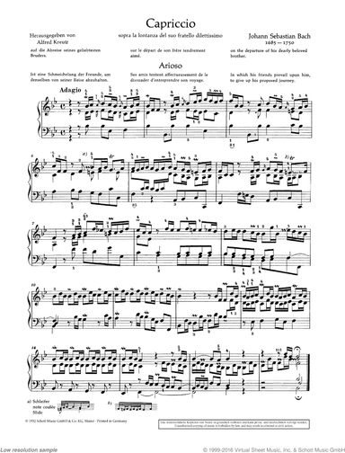 Capriccio in B-flat major, BWV 992, The departure