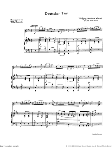 German Dance in D major, K. 509/1