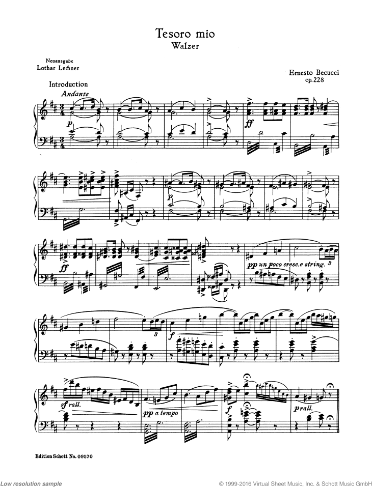 Tesoro mio in D major, Op. 228, Waltz