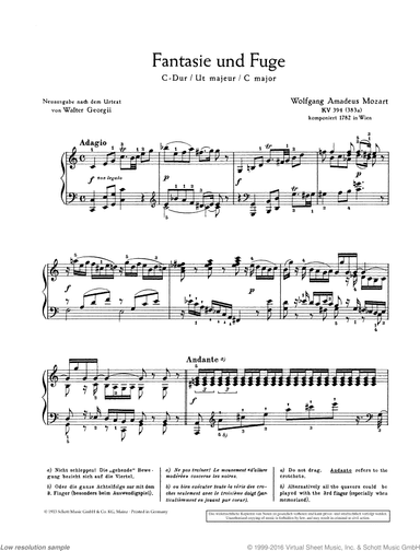 Fantasy and Fugue in C major, K. 394 [383 a]