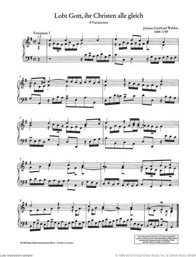 Lobt Gott, ihr Christen alle gleich, 8 variations