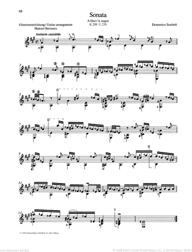 Sonata in A major, K 208/L 238