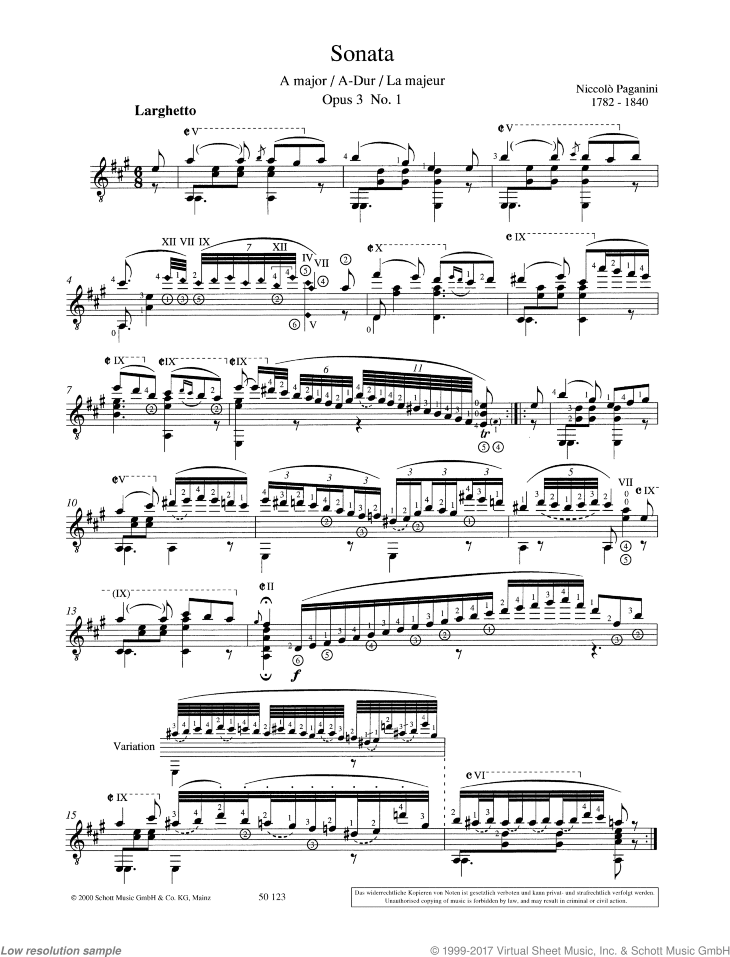 Sonata in A major, Op. 3 No. 1