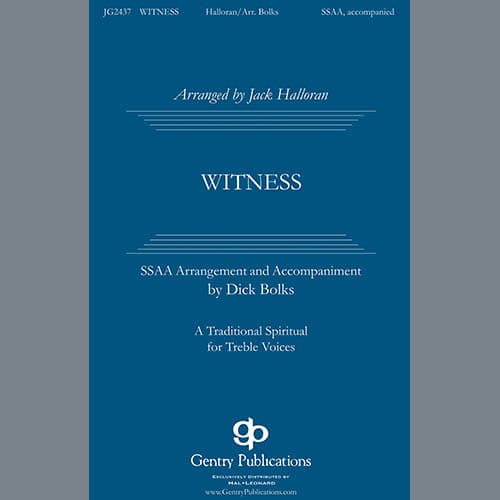 Witness (arr. Dick Bolks)