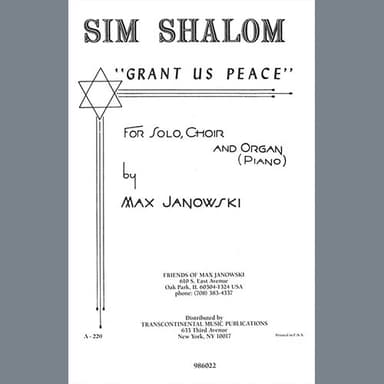 Sim Shalom (Grant Us Peace)