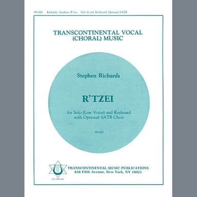 R'Tzei (for Solo Low Voice with optional SATB Choir)