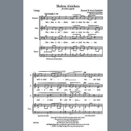 Shalom Aleichem (arr. Gil Aldema)