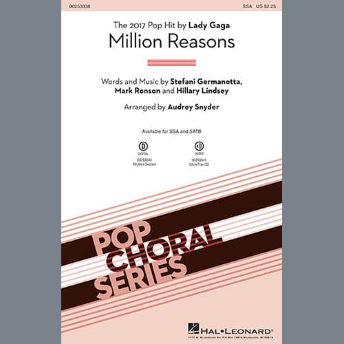 Million Reasons (arr. Audrey Snyder) - Percussion