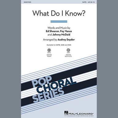 What Do I Know? (arr. Audrey Snyder) - Bass