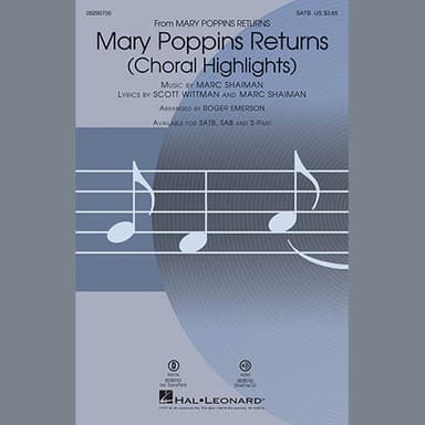 Mary Poppins Returns (Choral Highlights) (arr. Roger Emerson) - Mallet Percussion