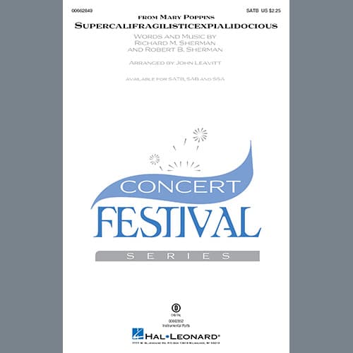 Supercalifragilisticexpialidocious (from Mary Poppins) (arr. John Leavitt) - Percussion Score