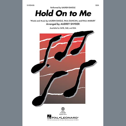 Hold On To Me (arr. Audrey Snyder)