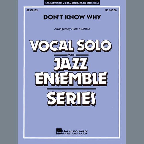 Don't Know Why (arr. Paul Murtha) - Alto Sax 1