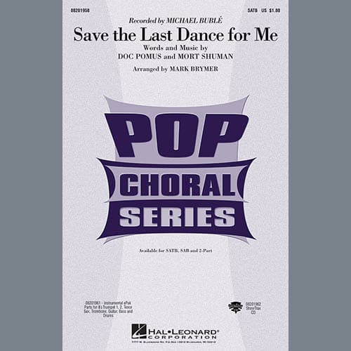 Save The Last Dance For Me (arr. Mark Brymer) - Baritone Saxophone