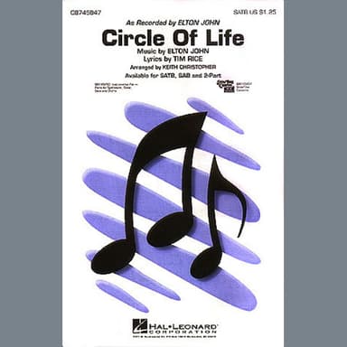 Circle Of Life (from The Lion King) (arr. Keith Christopher) - Synthesizer
