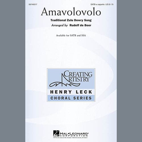 Amavolovolo (arr. Rudolf de Beer)