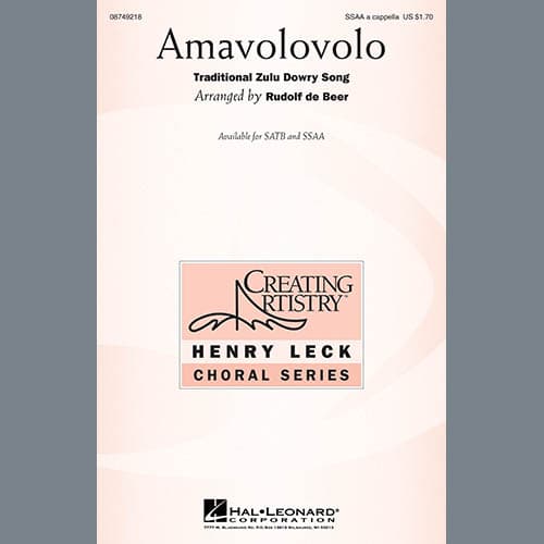 Amavolovolo (arr. Rudolf de Beer)