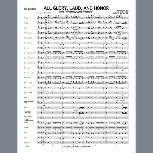 All Glory, Laud, And Honor (with Hosanna, Loud Hosanna) - Keyboard String Reduction