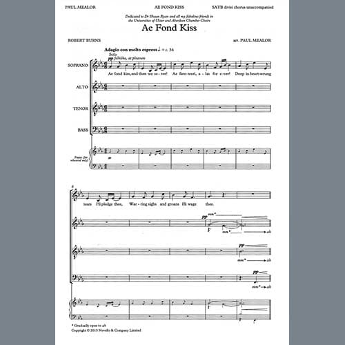 Ae Fond Kiss (arr. Paul Mealor)