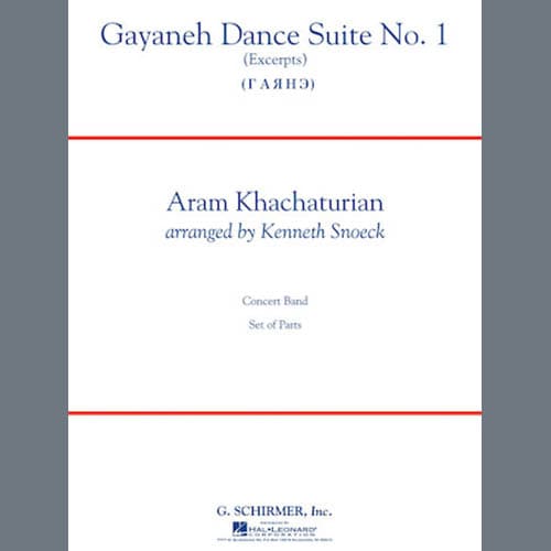 Gayenah Dance Suite No. 1 (Excerpts) (arr. Kenneth Snoeck) - Eb Baritone Sax