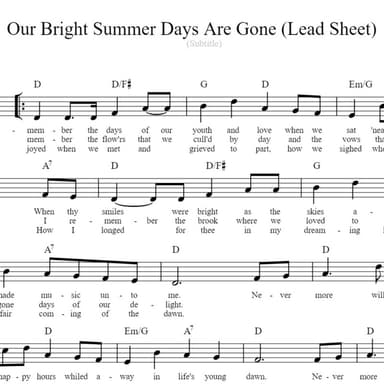 Our Bright Summer Days Are Gone (arr. B. Scott Christmas)