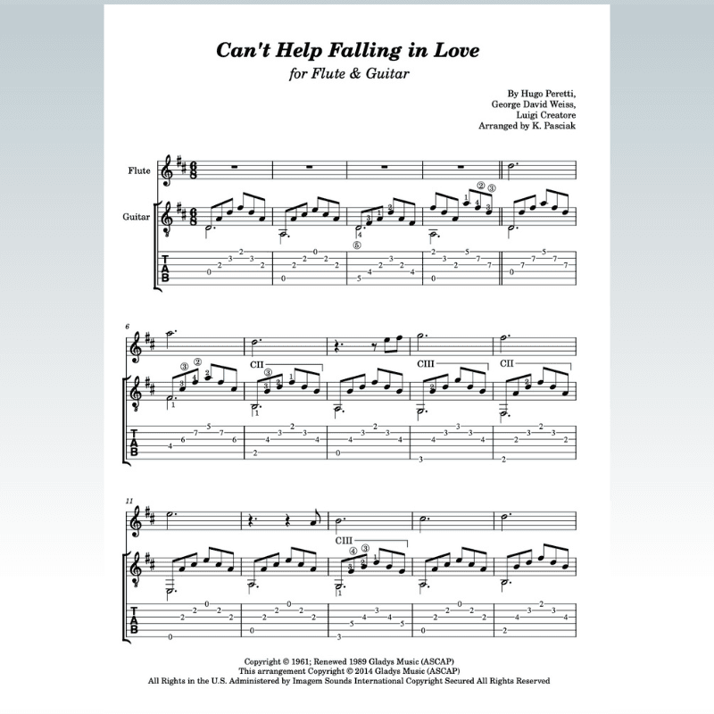 Can't Help Falling In Love (arr. Kenneth Pasciak)