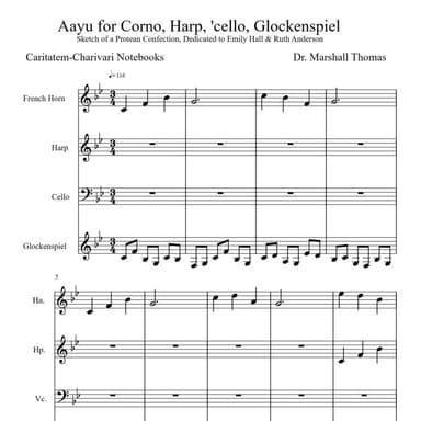 Aayu for Corno, Harp, 'cello, Glockenspiel