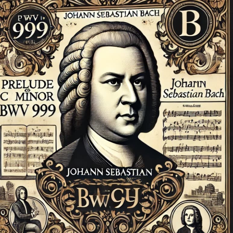 Prelude in C minor BWV 999 with labelled chords (arr. Thomas Ling)