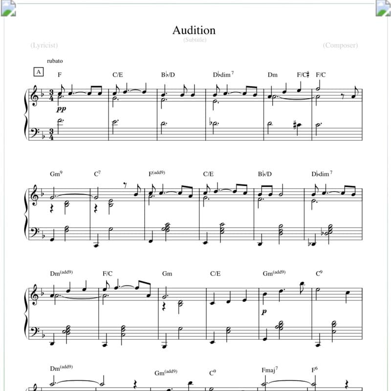 Audition (The Fools Who Dream) (arr. Jacob Koller)