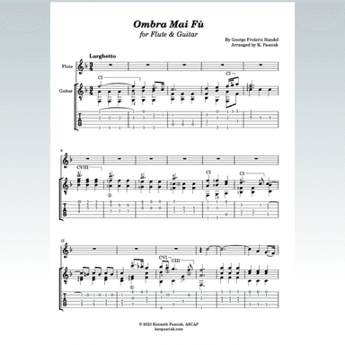 Ombra Mai Fu (for Flute or Violin & Guitar) (arr. Kenneth Pasciak)