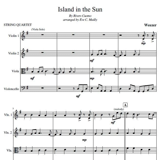 Island In The Sun (arr. Eve C. Mailly - Zene Strings)