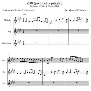 Z 38 (piece of a puzzle) for Marimba, Harp, Vibraphone
