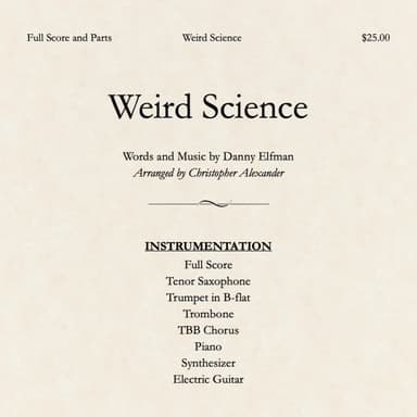 Weird Science (arr. Christopher Alexander)