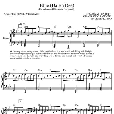 Blue (Da Ba Dee) (arr. Bradley Eustace)