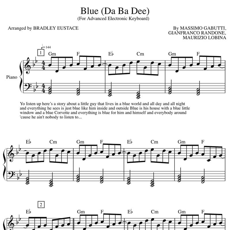 Blue (Da Ba Dee) (arr. Bradley Eustace)